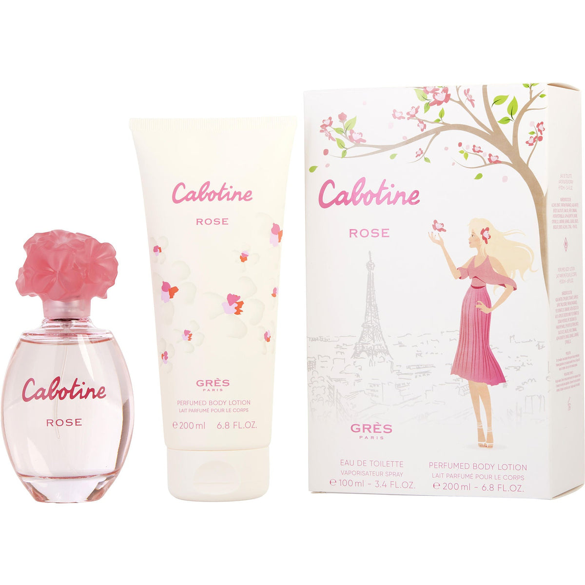 Cabotine Rose Gift Set - 3.4 oz Eau de Toilette Spray and 6.8 oz Body Lotion