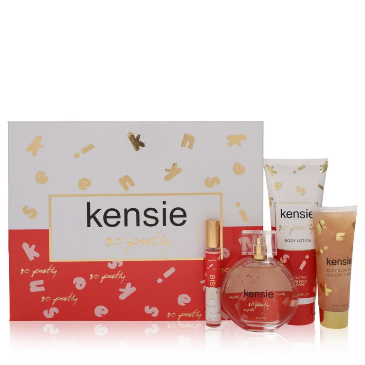 Kensie So Pretty Gift Set - Eau de Parfum, mini spray, body glow oil, and body lotion