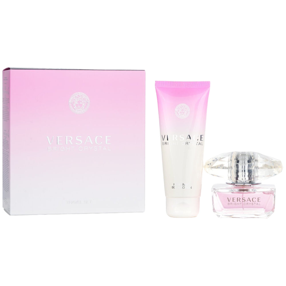 Versace Bright Crystal Gift Set - 3 oz Eau de Toilette Spray and 3.4 oz Body Lotion