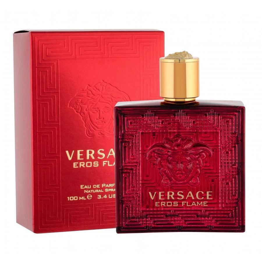 Versace Eros Flame Eau de Parfum bottle and box